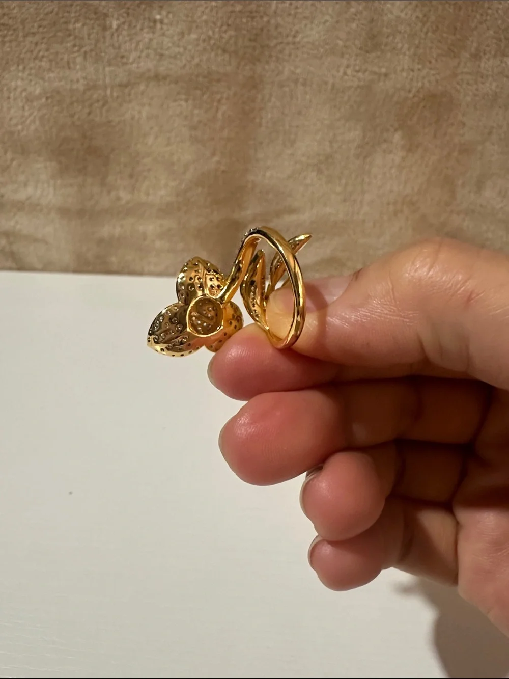 Gold and Silver Leaf Cluster Cocktail Ring - Women's Jewelry